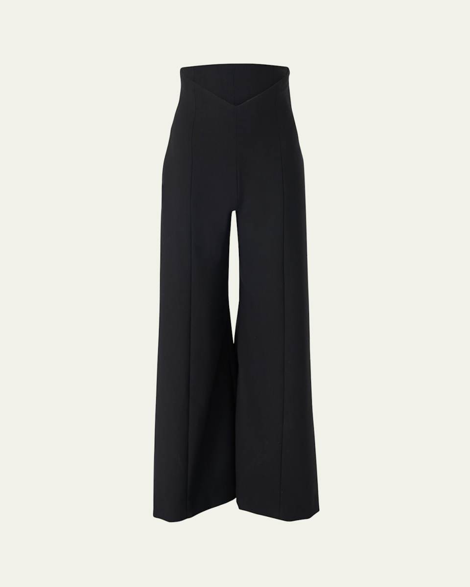 V-Waistband Wide-Leg Pants